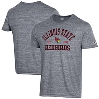Men's Champion Heathered Gray Illinois State Redbirds Ultimate Tri-Blend T-Shirt
