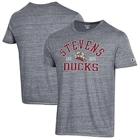 Men's Champion Heathered Gray Stevens Institute of Technology Ducks Ultimate Tri-Blend T-Shirt