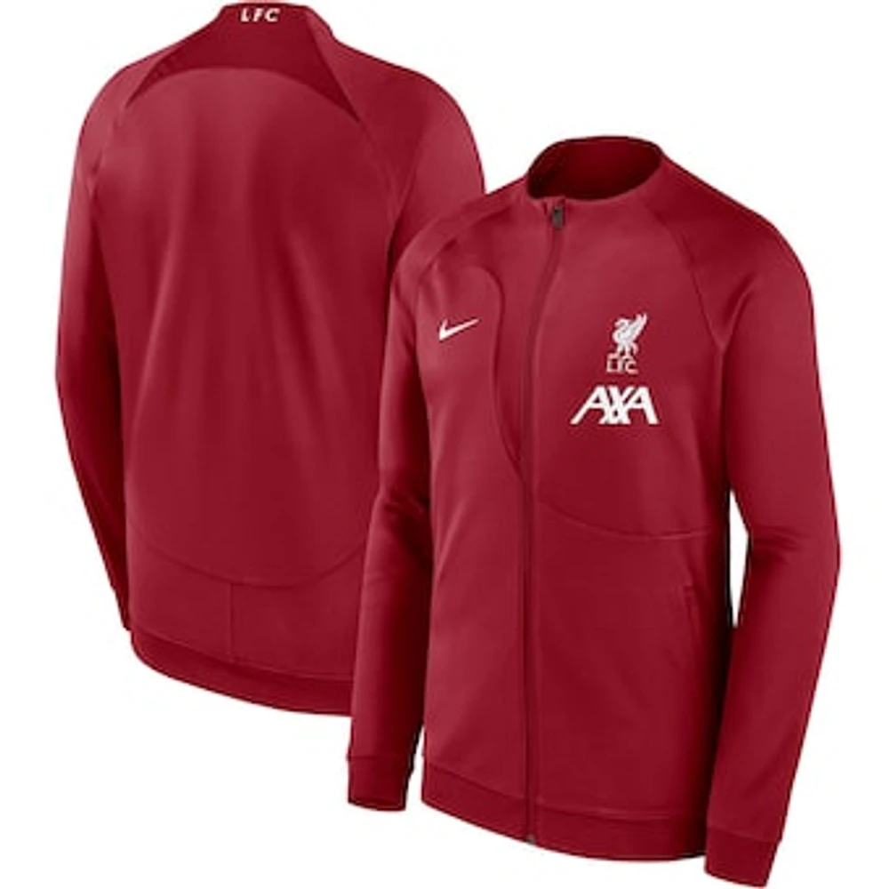 Men's Nike Red Liverpool Academy Pro Anthem Fitted Raglan Performance Full-Zip Jacket