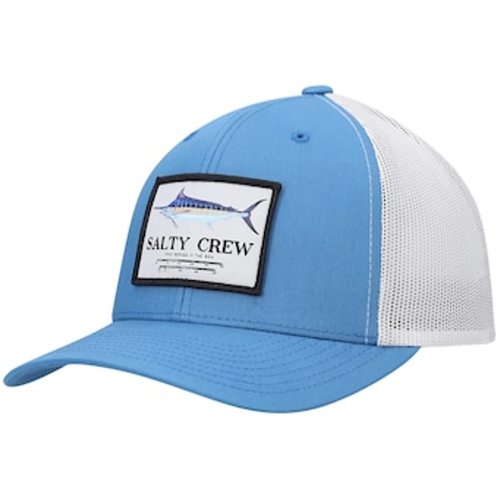 Men's Salty Crew Blue/Silver Marlin Mount Retro Trucker Snapback Hat