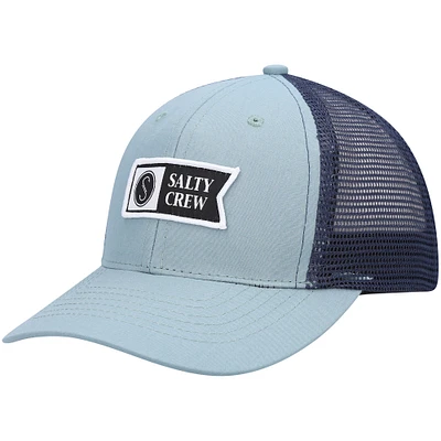 Youth Salty Crew Gray/Navy Pinnacle Retro Trucker Snapback Hat