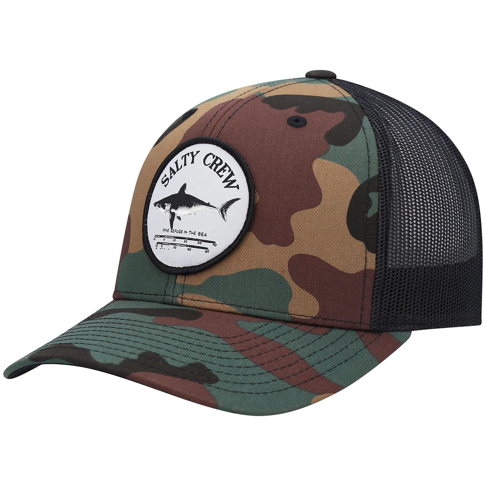 Men's Salty Crew Camo/Black Bruce Retro Trucker Snapback Hat