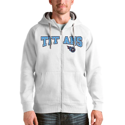 Men's Antigua Tennessee Titans Wordmark Victory Full-Zip Hoodie