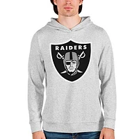 Men's Antigua Heathered Gray Las Vegas Raiders Team Absolute Pullover Hoodie
