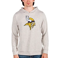 Men's Antigua Oatmeal Minnesota Vikings Team Absolute Pullover Hoodie