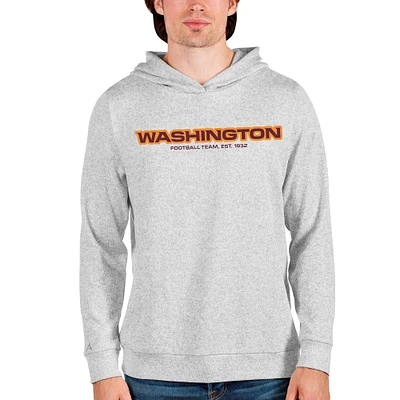 Men's Antigua Heathered Gray Washington Football Team Team Absolute Pullover Hoodie