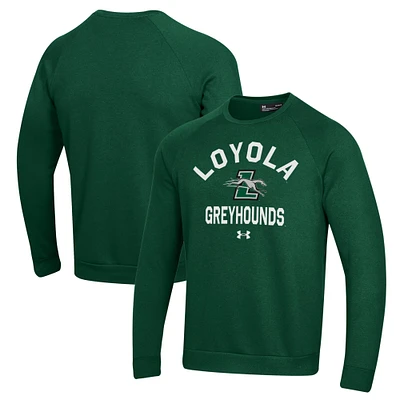 Men's Under Armour Green Loyola Greyhounds All Day Fleece Pullover Sweatshirt