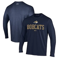 Men's Under Armour Navy Montana State Bobcats Performance Long Sleeve T-Shirt