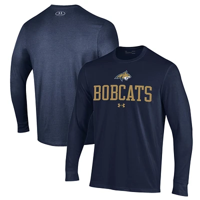 Men's Under Armour Navy Montana State Bobcats Performance Long Sleeve T-Shirt