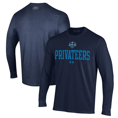 Men's Under Armour Navy New Orleans Privateers Performance Long Sleeve T-Shirt