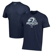 Men's Under Armour Navy Monmouth Hawks Logo Performance T-Shirt