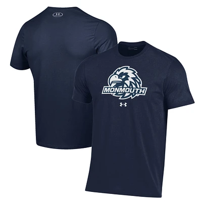 Men's Under Armour Navy Monmouth Hawks Logo Performance T-Shirt