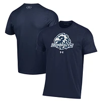 Men's Under Armour Navy Monmouth Hawks Logo Performance T-Shirt