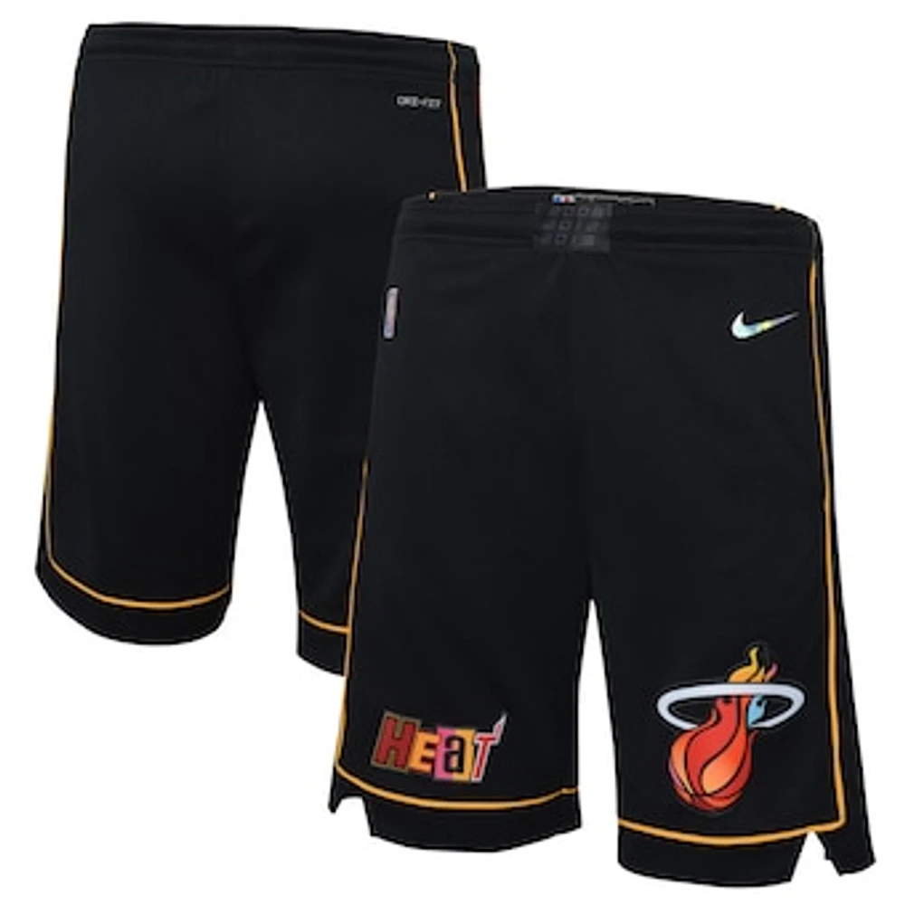 Youth Nike Black Miami Heat 2021/22 City Edition Courtside Swingman Shorts