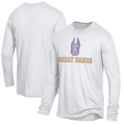 Men's Alternative Apparel White Albany Great Danes Keeper Long Sleeve T-Shirt