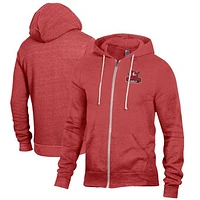 Men's Alternative Apparel Heathered Red Keene State Owls Rocky Full-Zip Hoodie