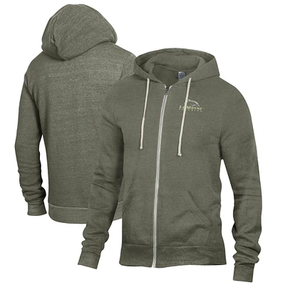 Men's Alternative Apparel Heathered Green Le Moyne Dolphins Rocky Full-Zip Hoodie