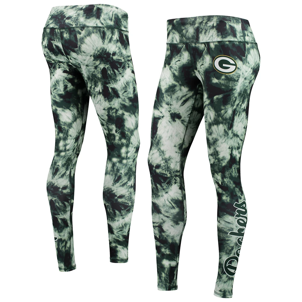 Women's FOCO Green Green Bay Packers Tie-Dye Leggings