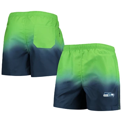 Men's FOCO Navy/ Seattle Seahawks Dip-Dye Swim Shorts