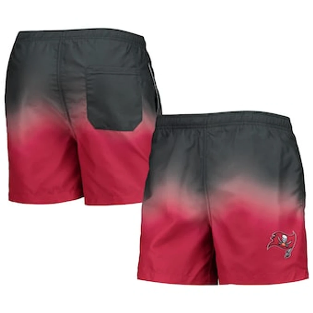 Men's FOCO Red/ Tampa Bay Buccaneers Dip-Dye Swim Shorts