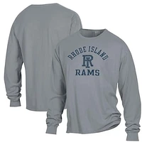 Men's ComfortWash Gray Rhode Island Rams Garment Dyed Long Sleeve T-Shirt