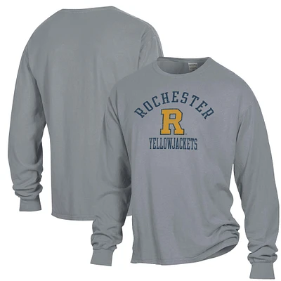 Men's ComfortWash Gray Rochester Yellow Jackets Garment Dyed Long Sleeve T-Shirt