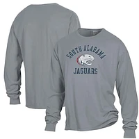 Men's ComfortWash Gray South Alabama Jaguars Garment Dyed Long Sleeve T-Shirt