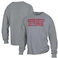 Men's ComfortWash Gray Western Kentucky Hilltoppers Garment Dyed Long Sleeve T-Shirt