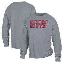 Men's ComfortWash Gray Western Kentucky Hilltoppers Garment Dyed Long Sleeve T-Shirt