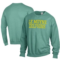 Men's ComfortWash Le Moyne Dolphins Garment Dyed Fleece Crewneck Pullover Sweatshirt