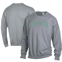 Men's ComfortWash Gray Southern University Jaguars Garment Dyed Fleece Crewneck Pullover Sweatshirt