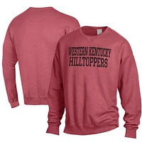 Men's ComfortWash Western Kentucky Hilltoppers Garment Dyed Fleece Crewneck Pullover Sweatshirt