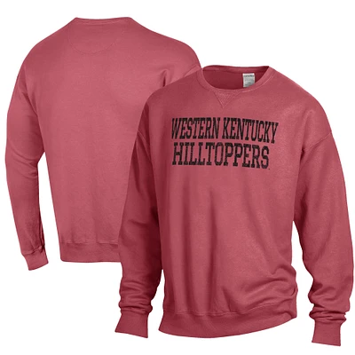 Men's ComfortWash Western Kentucky Hilltoppers Garment Dyed Fleece Crewneck Pullover Sweatshirt