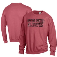 Men's ComfortWash Western Kentucky Hilltoppers Garment Dyed Fleece Crewneck Pullover Sweatshirt