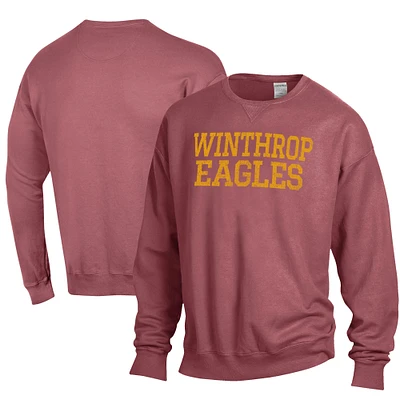 Men's ComfortWash Winthrop Eagles Garment Dyed Fleece Crewneck Pullover Sweatshirt