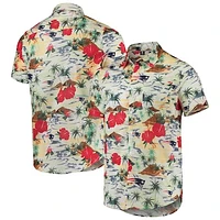 Men's FOCO Cream New England Patriots Paradise Floral Button-Up Shirt