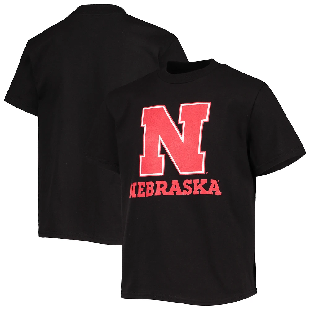 Youth Champion Black Nebraska Huskers Team Lockup T-Shirt