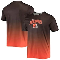 Men's FOCO Brown/Orange Cleveland Browns Gradient Rash Guard Swim Shirt