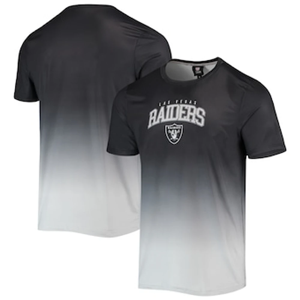 Men's FOCO Black/Silver Las Vegas Raiders Gradient Rash Guard Swim Shirt