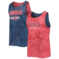 Men's FOCO Red/Navy Los Angeles Angels Floral Reversible Mesh Tank Top