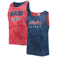 Men's FOCO Navy Atlanta Braves Floral Reversible Mesh Tank Top