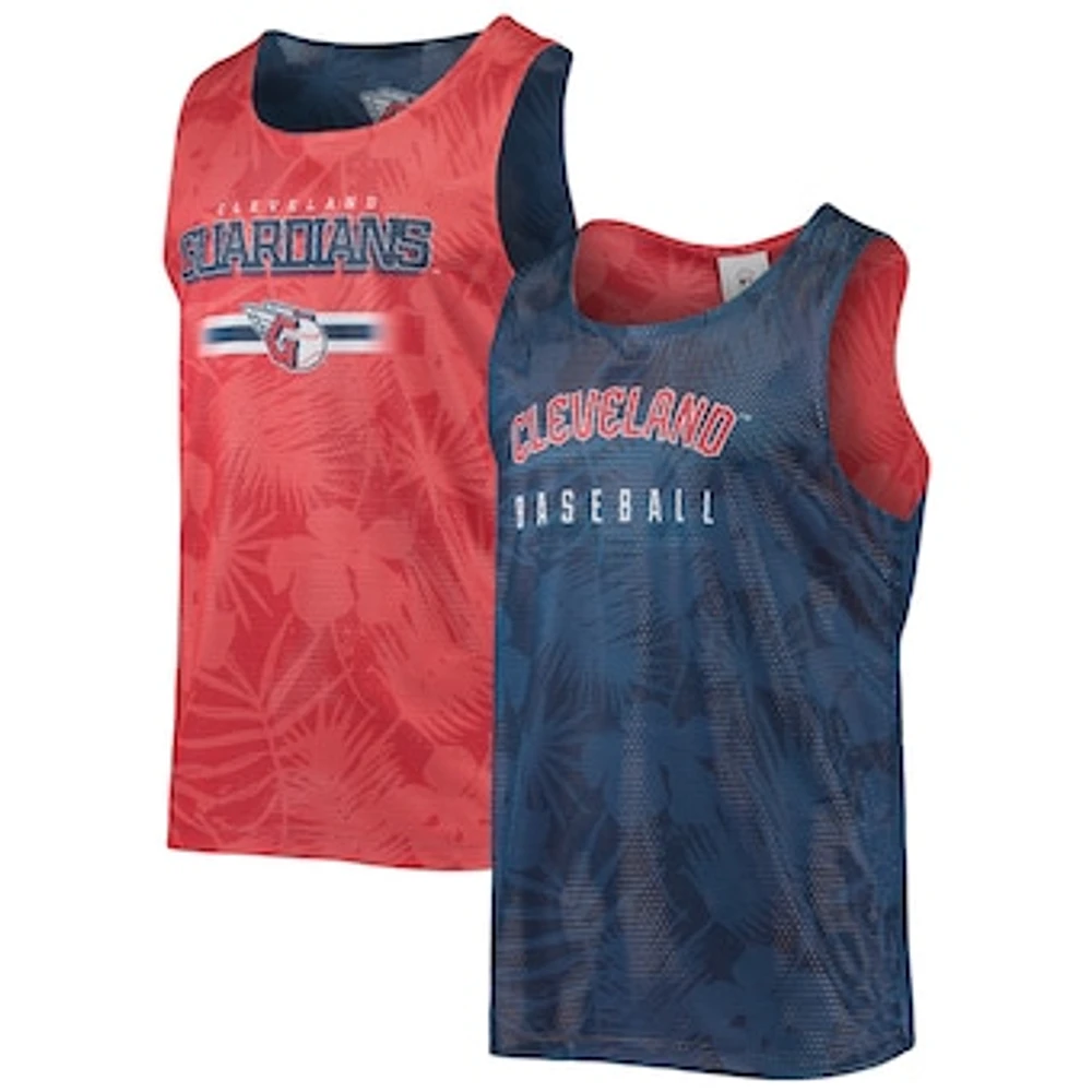 Men's FOCO Navy Cleveland Guardians Floral Reversible Mesh Tank Top