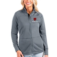 Women's Antigua Silver Arkansas State Red Wolves Links Full-Zip Raglan Golf Jacket