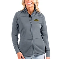 Women's Antigua Silver NDSU Bison Links Full-Zip Golf Jacket