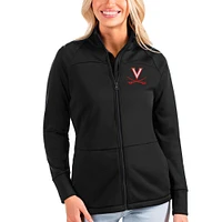 Women's Antigua Black Virginia Cavaliers Links Full-Zip Golf Jacket