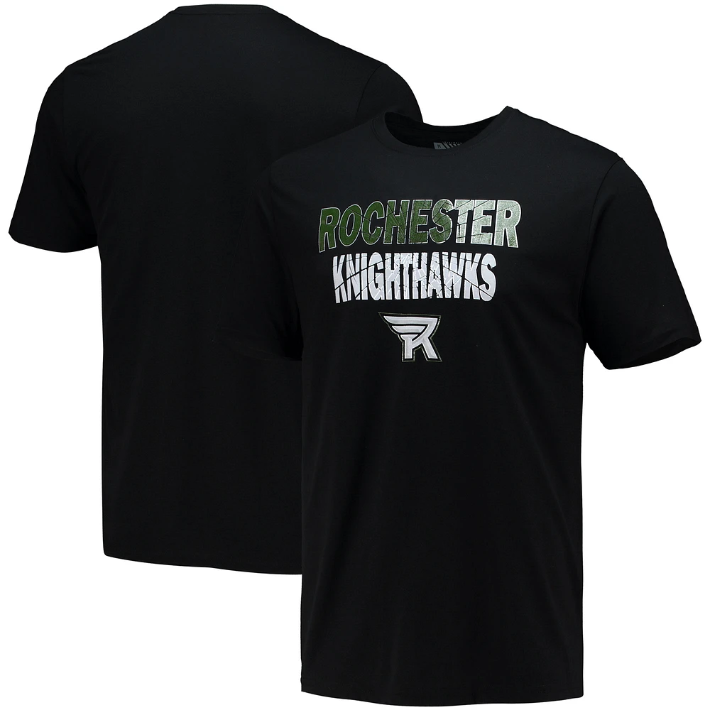 Men's Levelwear Black Rochester Knighthawks Team Logo Thrive T-Shirt