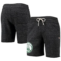 Men's Homage Charcoal Milwaukee Bucks Primary Logo Tri-Blend Sweat Shorts