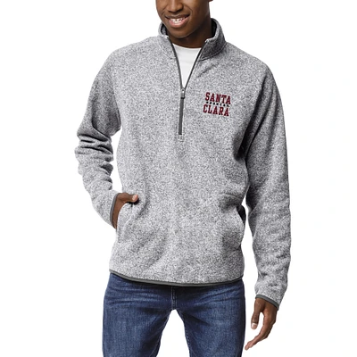 Men's League Collegiate Wear Heathered Gray Santa Clara Broncos Saranac Quarter-Zip Pullover Jacket