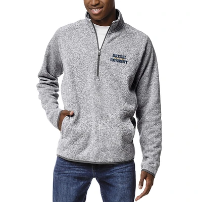 Men's League Collegiate Wear Heathered Gray Drexel Dragons Saranac Quarter-Zip Pullover Jacket