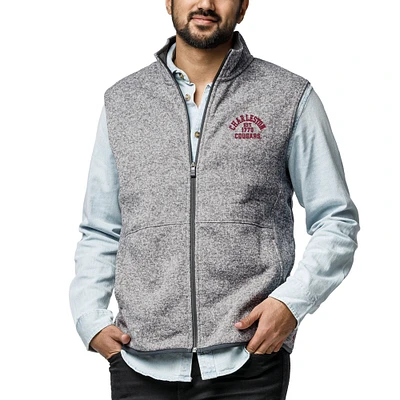 Men's League Collegiate Wear Heathered Gray Charleston Cougars Saranac Full-Zip Vest